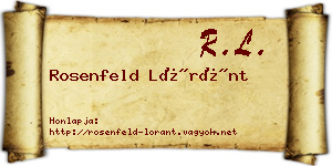 Rosenfeld Lóránt névjegykártya