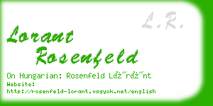 lorant rosenfeld business card